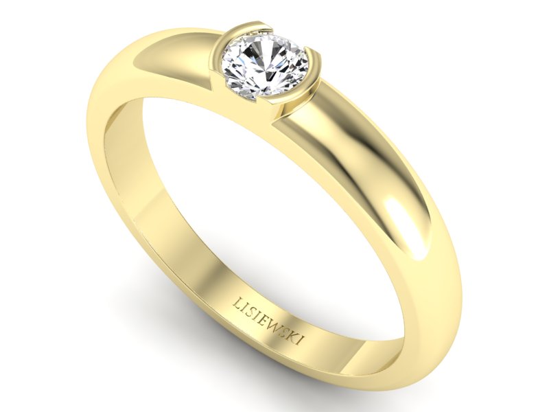 Pierścionek z diamentem żółte złoto - P15004z_Si2_H — zdjęcie 3
