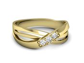 Złoty Pierścionek z diamentami żółte złoto próby 585 - p15005z - 3
