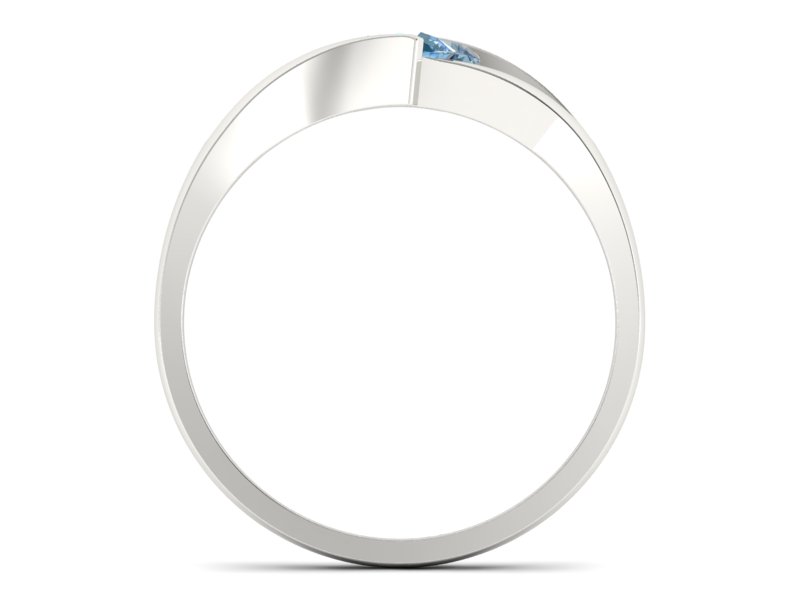Złoty pierścionek z topazem białe złoto - P15006btp — zdjęcie 2