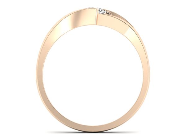 Złoty Pierścionek z brylantem różowe złoto 585 - P15006c