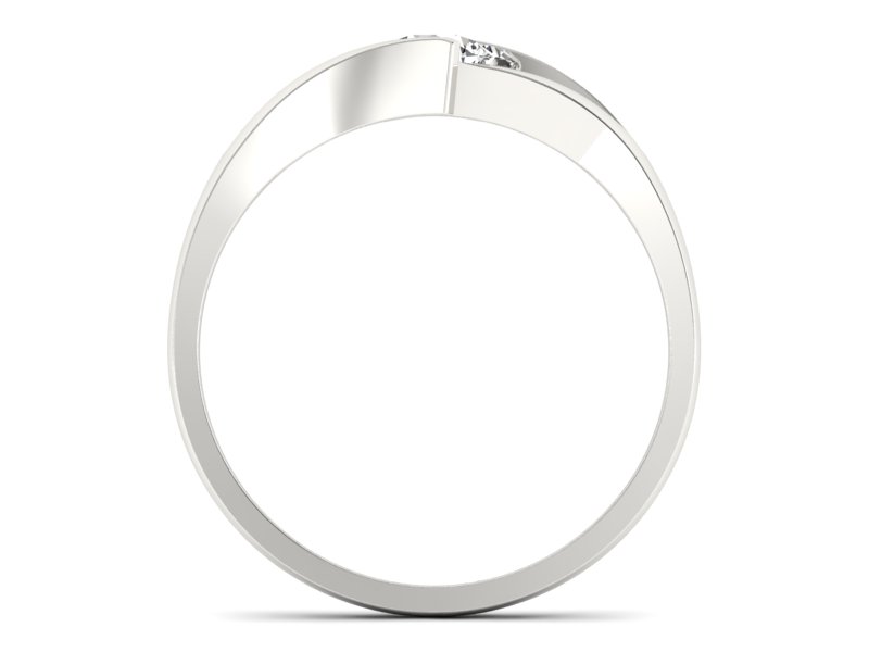 Pierścionek zaręczynowy platynowy z brylantem - P15006pt — zdjęcie 2