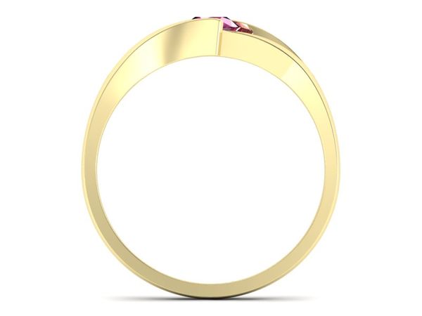 Złoty Pierścionek z rubinem żółte złoto próby 585 - P15006zr