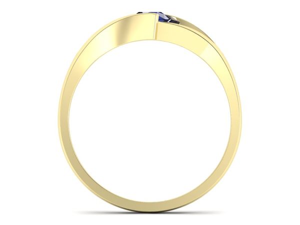 Złoty Pierścionek z szafirem żółte złoto 585 - P15006zsz