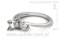 Złoty Pierścionek z brylantami złoto próby 585 białe złoto - p15007b- 2