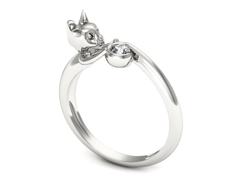 Złoty pierścionek z brylantami białe złoto - p15007b — zdjęcie 3