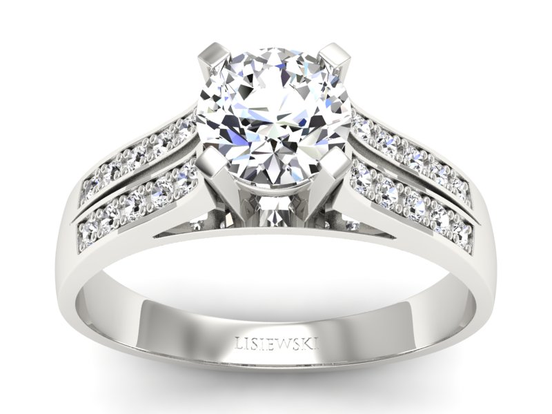 Pierścionek zaręczynowy z brylantem białe złoto - P15011b_br