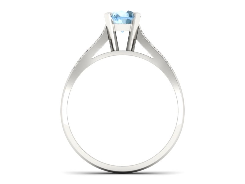 Pierścionek zaręczynowy z topazem i brylantami - p15011ba — zdjęcie 2