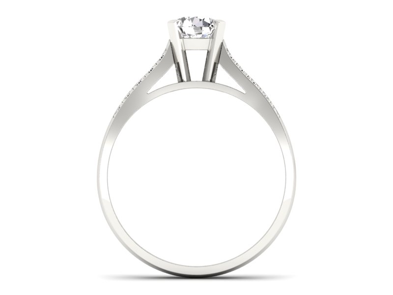 Złoty pierścionek z brylantami białe złoto - P15011bbr_SI_J — zdjęcie 2