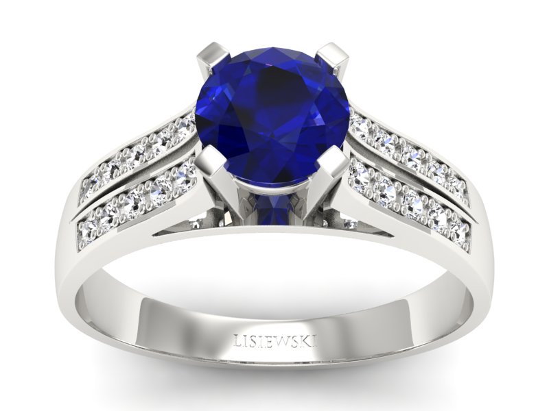 Złoty pierścionek ze spinelem i brylantami - p15011bsp