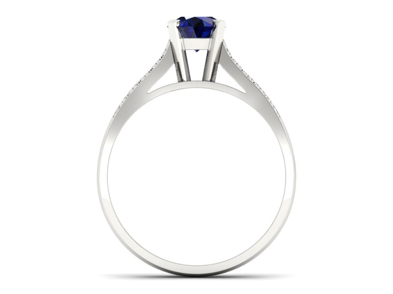 Pierścionek zaręczynowy z szafirem i brylantami - p15011bsz — zdjęcie 2