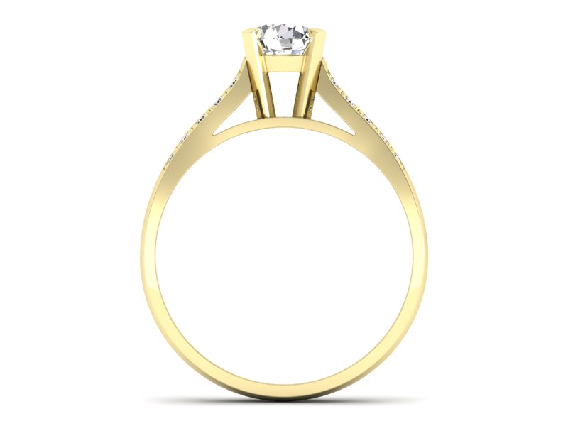 Złoty pierścionek z brylantami żółte złoto - p15011z — zdjęcie 2