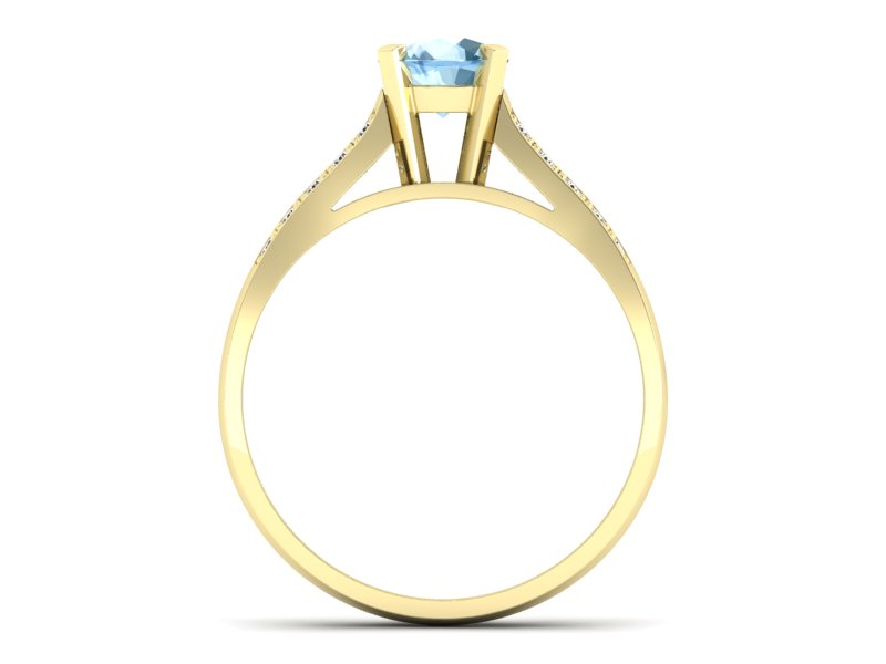 Pierścionek zaręczynowy z topazem z brylantami - p15011za — zdjęcie 2