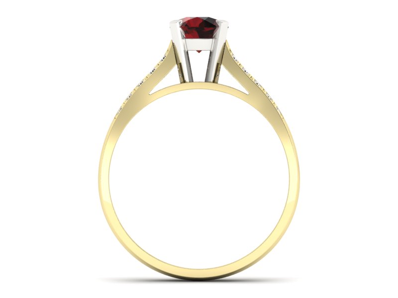 Pierścionek z granatem i brylantami - p15011zbgr — zdjęcie 2