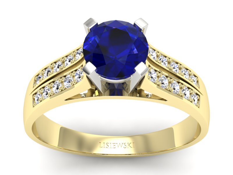 Pierścionek ze spinelem i brylantami - p15011zbsp