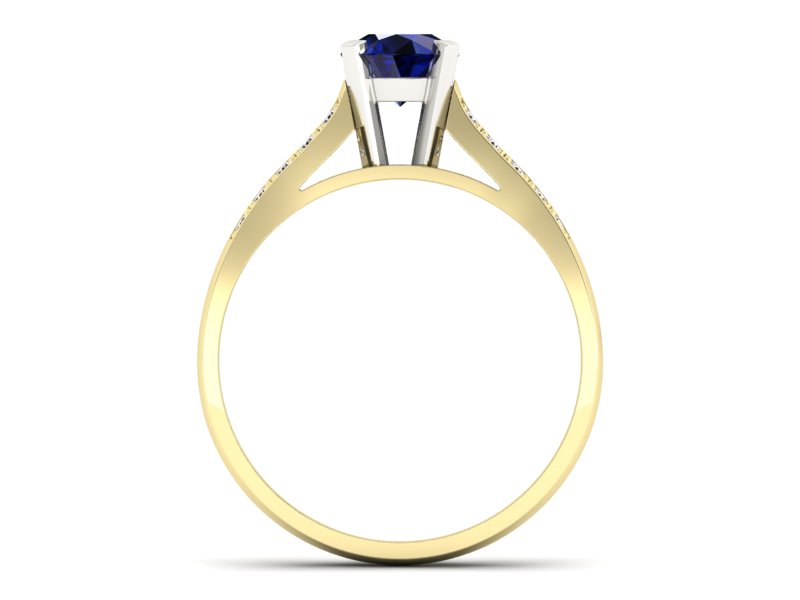 Pierścionek z szafirem i brylantami - p15011zbsz — zdjęcie 2