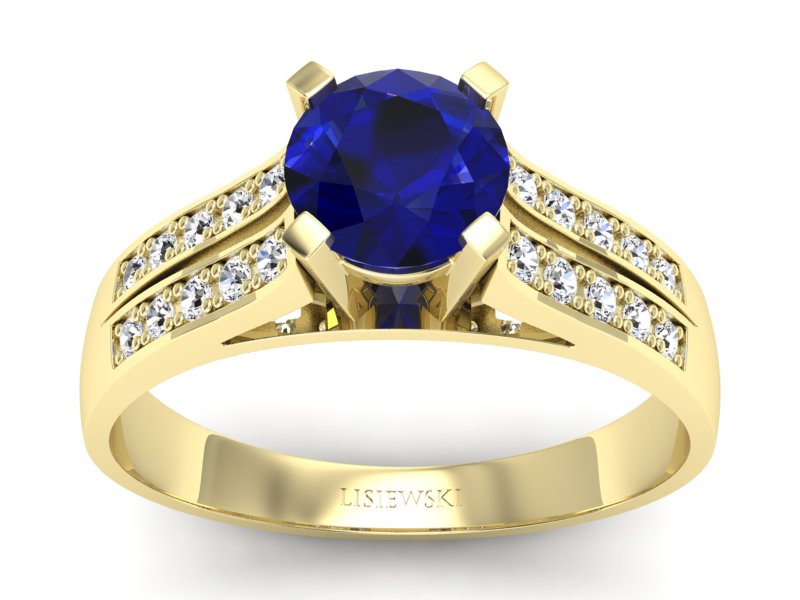 Pierścionek zaręczynowy ze spinelem z brylantami - p15011zsp