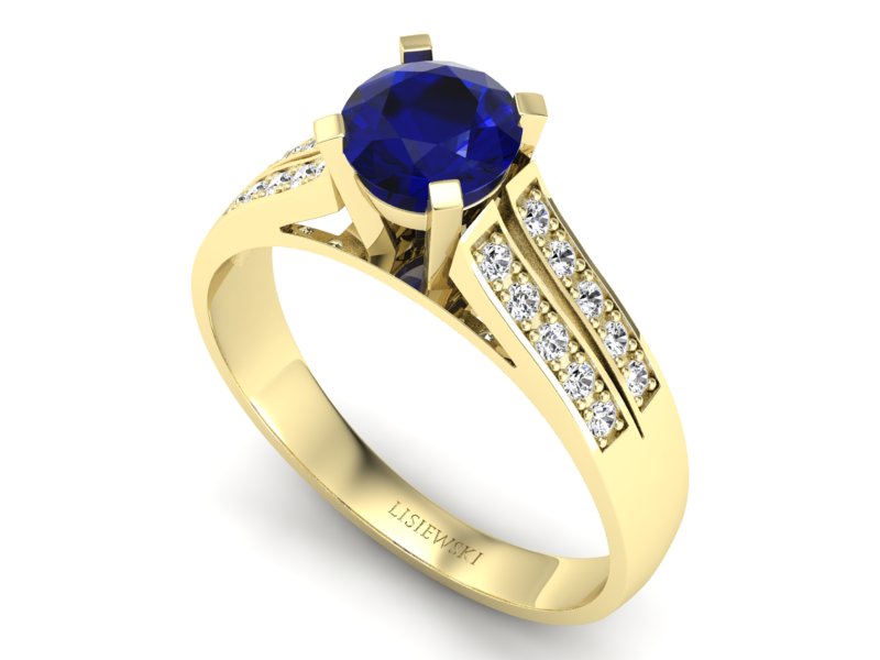 Pierścionek zaręczynowy ze spinelem z brylantami - p15011zsp — zdjęcie 3