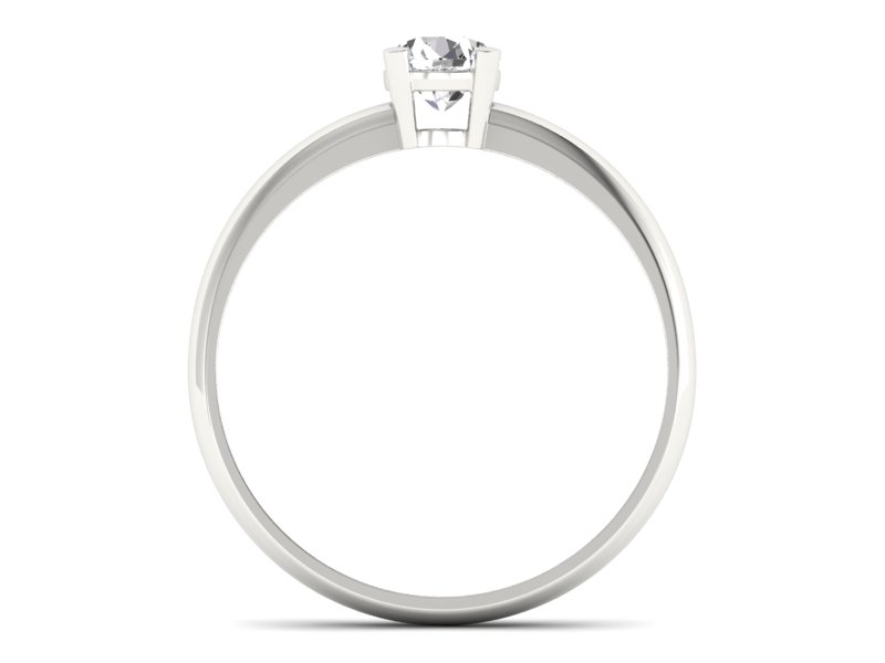 Złoty pierścionek z brylantem białe złoto - p15013b — zdjęcie 2