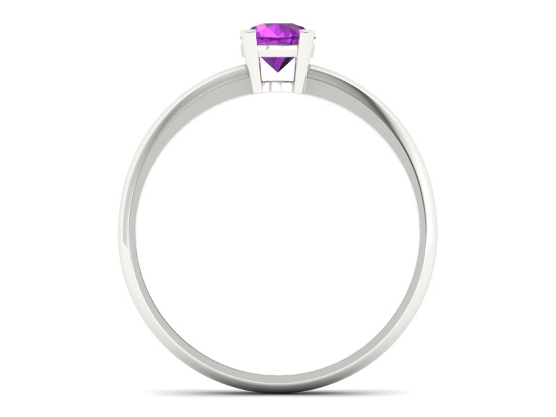 Złoty pierścionek z ametystem białe złoto - p15013bat — zdjęcie 2