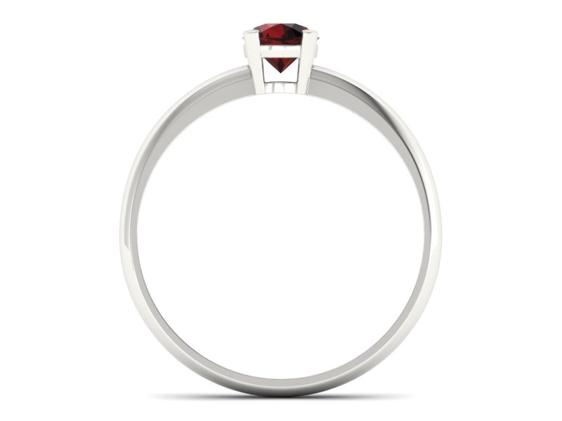 Złoty pierścionek z granatem białe złoto - p15013bgr — zdjęcie 2