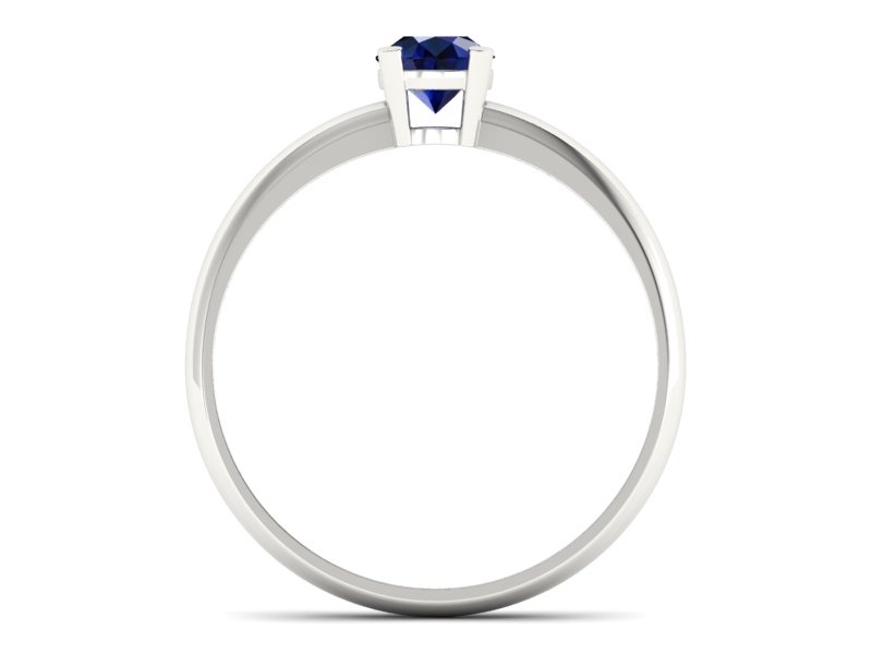 Złoty pierścionek z szafirem białe złoto - p15013bsz — zdjęcie 2