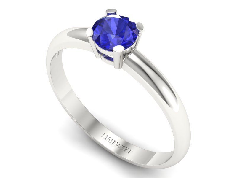 Złoty pierścionek z szafirem białe złoto - p15013bszc — zdjęcie 3