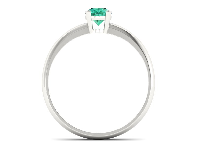 Złoty pierścionek zaręczynowy ze szmaragdem - P15013bszm — zdjęcie 2