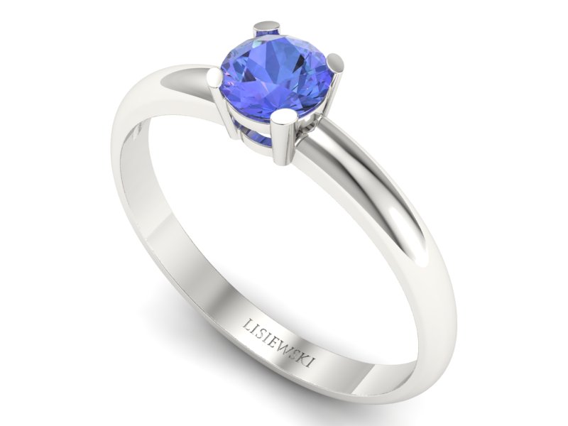 Złoty pierścionek z tanzanitem białe złoto - p15013bt — zdjęcie 3