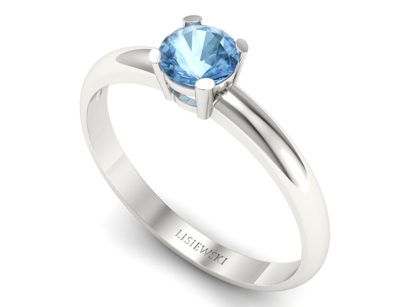 Złoty pierścionek z topazem białe złoto - p15013btp — zdjęcie 3