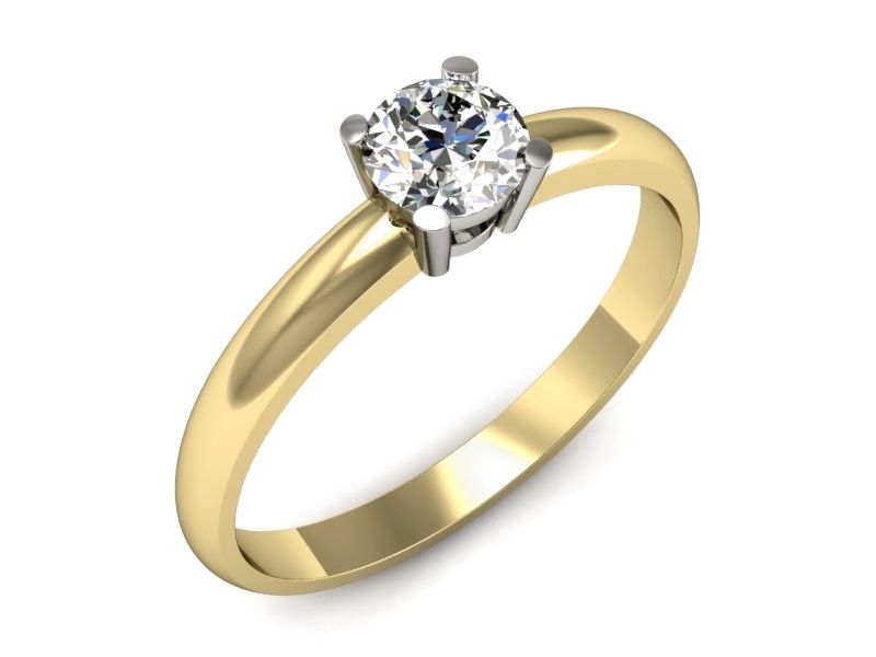 Złoty Pierścionek zaręczynowy z diamentami złoto proba 585 - P15013z
