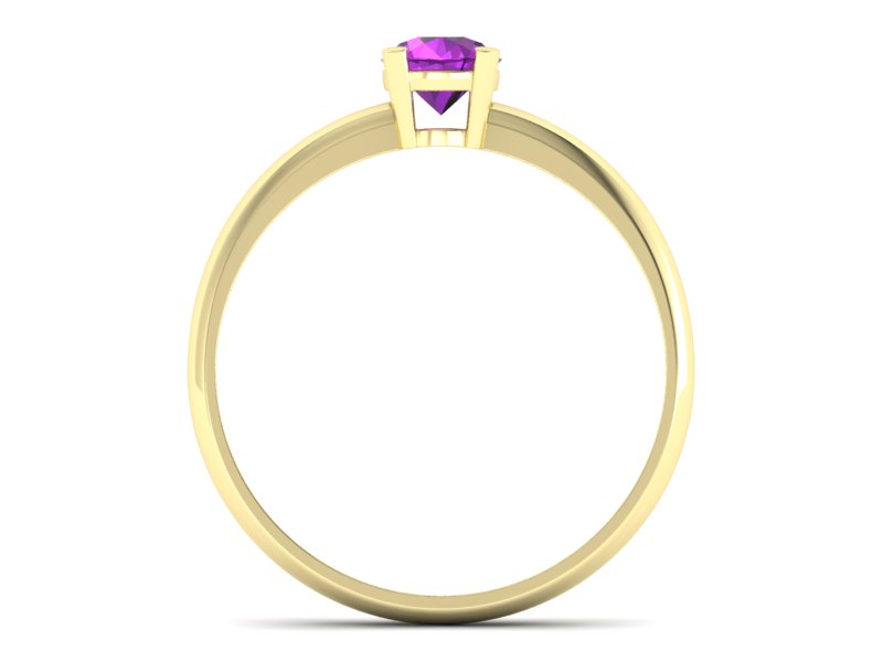 Złoty pierścionek z ametystem żółte złoto - p15013zat — zdjęcie 2