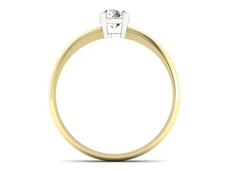 Pierścionek z diamentem żółte i białe złoto - p15013zb_V — zdjęcie 2