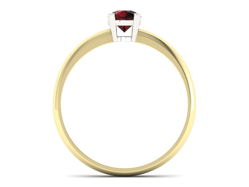 Pierścionek z granatem żółte i białe złoto - p15013zbgr — zdjęcie 2