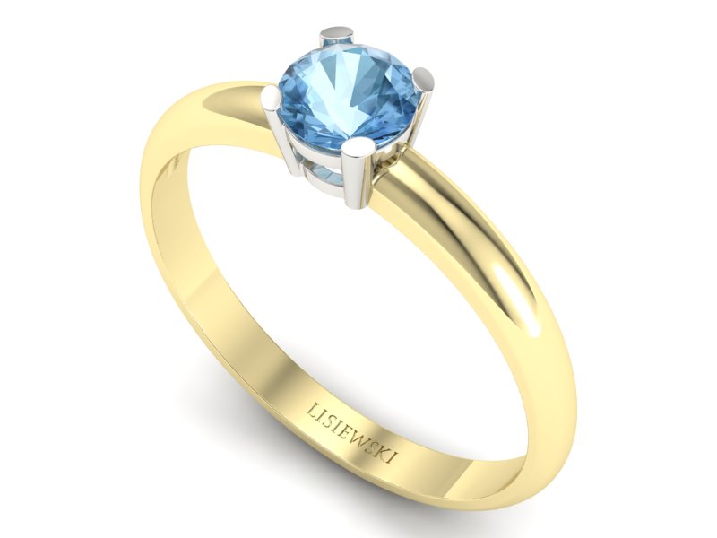 Pierścionek z topazem z żółtego i białego złota - p15013zbtp — zdjęcie 3