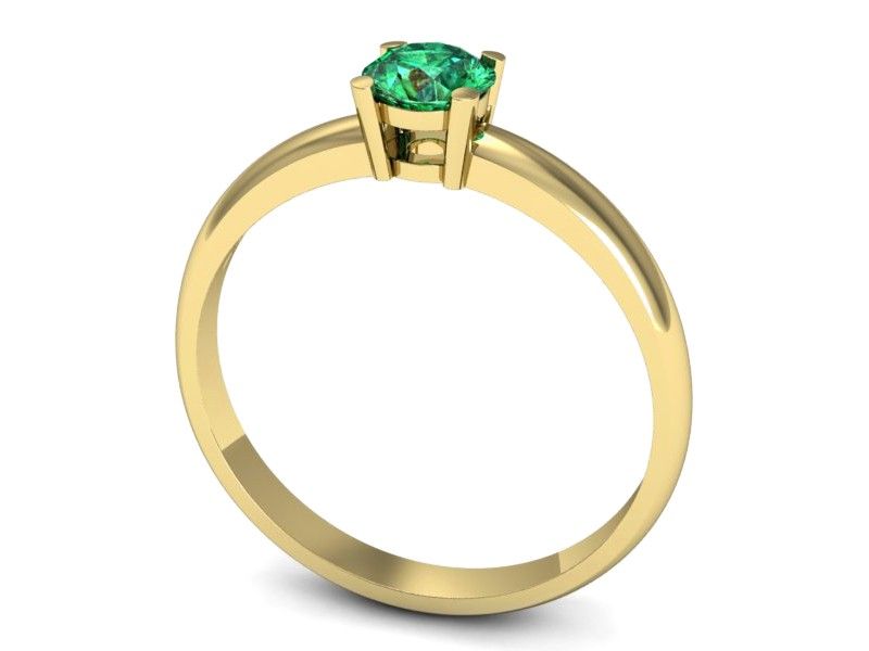 Złoty pierścionek ze szmaragdem - p15013zsm - 3