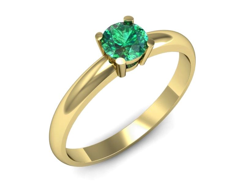 Złoty pierścionek ze szmaragdem - p15013zsm - 1