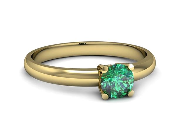 Złoty pierścionek ze szmaragdem - p15013zsm