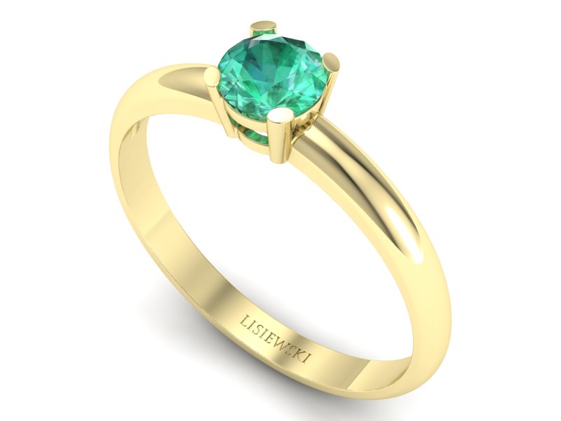 Złoty pierścionek ze szmaragdem - p15013zsm — zdjęcie 3