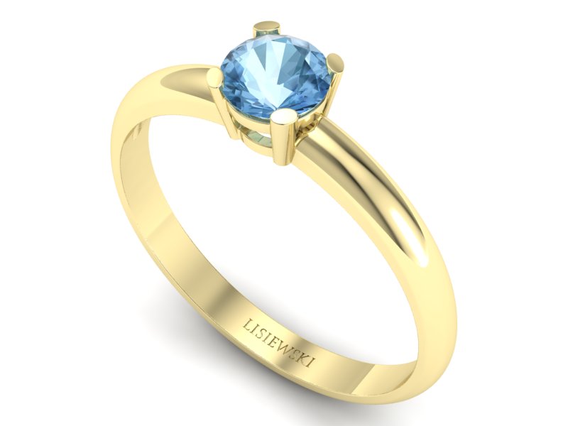 Złoty pierścionek z topazem żółte złoto - p15013ztp — zdjęcie 3