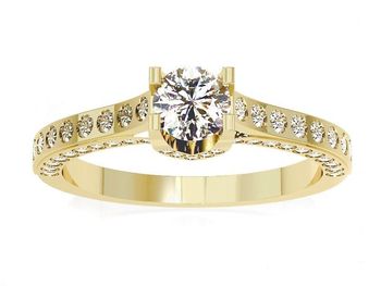 Złoty pierścionek z diamentami żółte złoto - P15014z_VS_F - 1