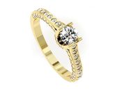 Złoty pierścionek z diamentami żółte złoto - P15014z_VS_F - 2