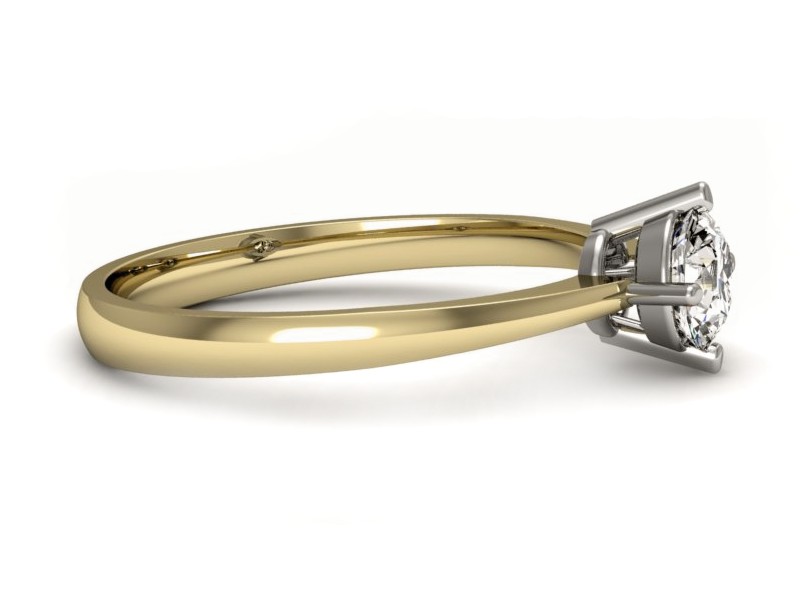 Pierścionek z brylantem białe żółte złoto - P15015bzbr_VS_F — zdjęcie 3