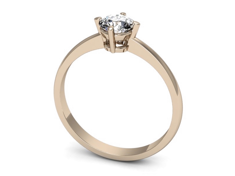 Złoty pierścionek z brylantem różowe złoto - p15015c — zdjęcie 3