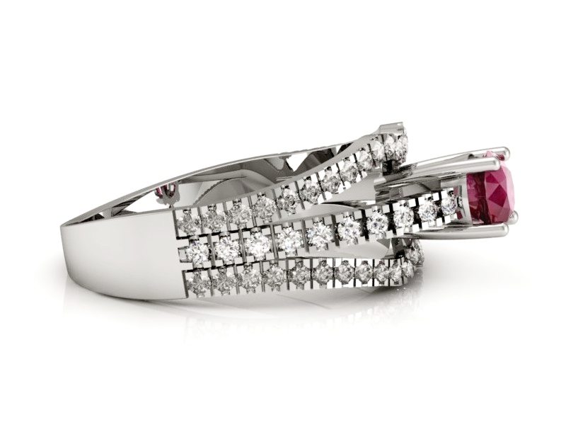 Pierścionek z rubinem z brylantami - P15016bbr_rub — zdjęcie 2