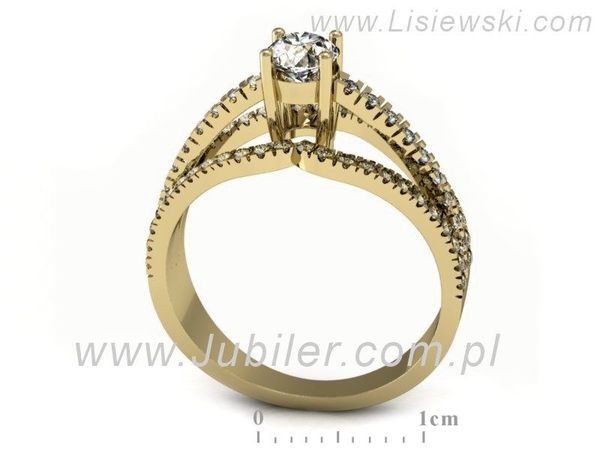 Złoty pierścionek z diamentami złoto 585 - P15016zbr_SI_J