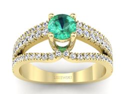 Pierścionek ze szmaragdem i diamentem - p15016zsm