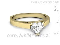 Złoty Pierścionek z diamentem w kształcie serca - p15018z- 2