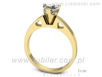 Złoty Pierścionek z diamentem w kształcie serca - p15018z- 3