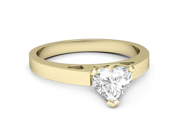 Złoty Pierścionek z diamentem w kształcie serca - p15018z