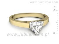 Pierścionek z diamentem w kształcie serca białe i żółte złoto - p15018zb- 2
